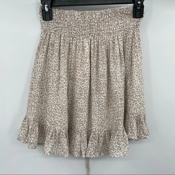 Olivaceous Animal Print Ruffled Skirt - Picture 5 of 10